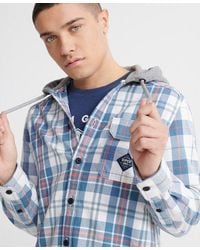 superdry checked shirt with hood