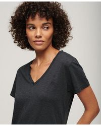 Superdry - Slub Embroidered V-neck T-shirt - Lyst