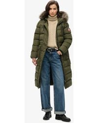 Superdry - & Co Everest Faux Fur Long Coat - Lyst