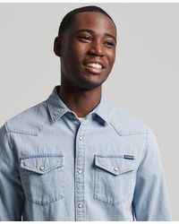 Superdry - Vintage Western Shirt Bleach Wash - Lyst