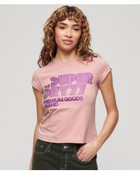 Superdry - & Co Retro Glitter Logo T-shirt - Lyst