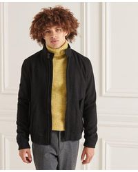 Superdry - Studios Wool Harrington Jacket Black - Lyst