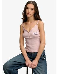 Superdry - & Co Athletic Essentials Button Down Cami Top - Lyst