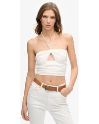Superdry - Kort Geweven Topje Met Uitsnijdingen - Lyst