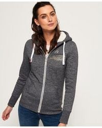 superdry grey zip hoodie women's