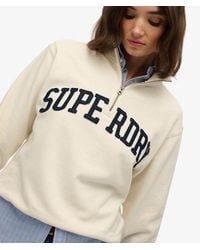 Superdry - Athletic Essentials Sweatshirt Met Applicatie En Halve Rits - Lyst