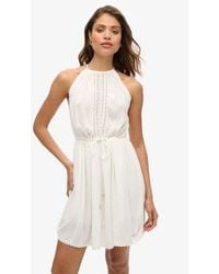 Superdry - Ladies Fully Lined Lace Ibiza Halter Neck Mini Dress - Lyst