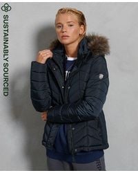 Superdry - Luxe Fuji Padded Jacket Eclipse - Lyst