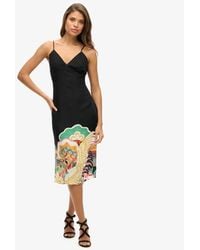 Superdry - & Co Printed Midi Slip Cami Dress - Lyst