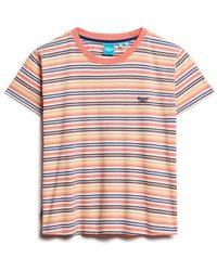 Superdry - & Co Ladies Slim Fit Essential Logo Striped Fitted T-shirt - Lyst