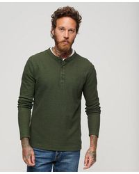 Superdry - Relaxed Fit Waffle Cotton Henley Top - Lyst