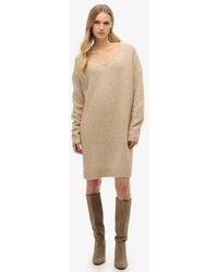 Superdry - Femme Robe Pull Overtaille À Col En V Taille - Lyst