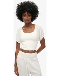 Superdry - & Co Smocked Woven Top - Lyst