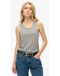 Superdry - & Co Ladies Classic Embroidered Scoop Neck Tank Top - Lyst