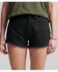 Superdry - Organic Cotton Studios High Rise Denim Shorts - Lyst