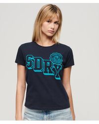 Superdry - & Co Varsity Flocked Fitted T-shirt - Lyst