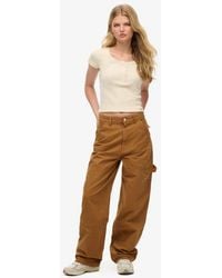Superdry - & Co Organic Cotton Vintage Wide Carpenter Pants - Lyst
