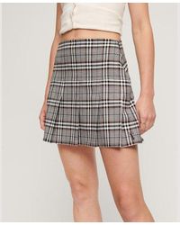 Superdry - Vintage Tweed Pleat Mini Skirt - Lyst
