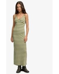 Superdry - Stripe Ribbed Jersey Maxi Dress - Lyst