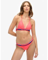 Superdry - & Co Triangle Stripe Bikini Top - Lyst