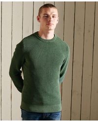 Superdry - Academy Dyed Textured Jumper Washed Jungle - Lyst