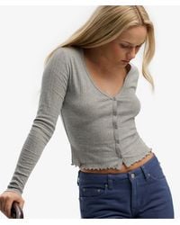 Superdry - & Co Athletic Essential Pointelle Cardigan - Lyst