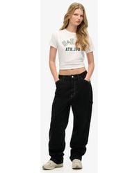 Superdry - & Co Ladies Classic Contrast Carpenter Wide Leg Pants - Lyst