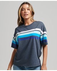 Superdry Camiseta de tirantes de algodón orgánico a rayas Cali 2.0 - Azul