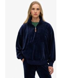 Superdry - & Co Country Club Velour Quarter Zip - Lyst