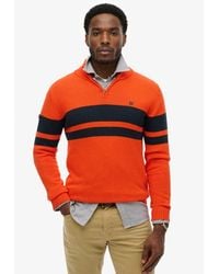 Superdry - Cotton Stripe Half Zip Knit - Lyst