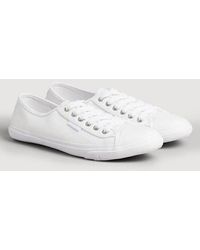 New Womens Superdry White Low Pro Sneaker Canvas Trainers Lace Up