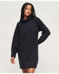 Superdry - Dames tricotée robe pull en tricot à col roulé - Lyst