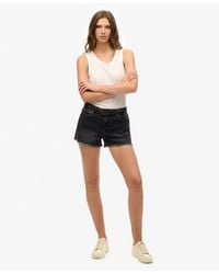 Superdry - Mid Rise Denim Hot Shorts - Lyst