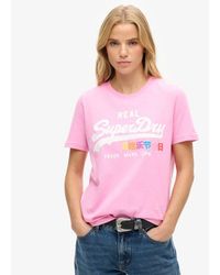 Superdry - & Co Vintage Logo Pop Entry T-shirt - Lyst