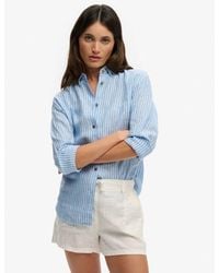 Superdry - & Co Premium Linen Button Down Slim Shirt - Lyst