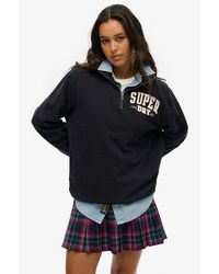 Superdry - Oversized Vintage Athletic Trui Met Kraagloze Hals En Rits - Lyst