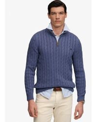 Superdry - Preppy Cotton Cable Half Zip Jumper - Lyst
