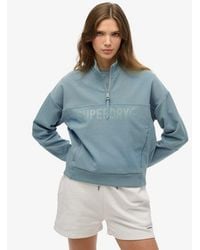 Superdry - & Co Active Tech Logo Relaxed Half Zip Sweatshirt - Lyst