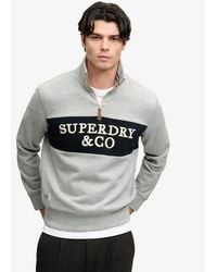 Superdry - & Co Company Logo Half Zip Sweatshirt - Lyst