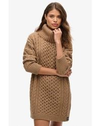 Superdry - Roll Neck Cable Jumper Dress - Lyst