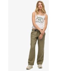 Superdry - Linnen Broek Met Trekkoord - Lyst
