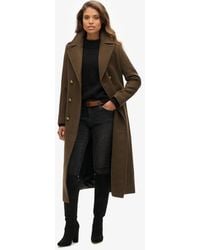 Superdry - Slim Fit Double Breasted Coat - Lyst