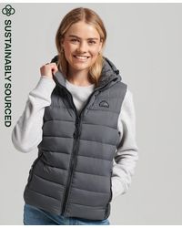 Superdry Shine Quilt Cropped Padded Gilet Green / Dusty Olive | Lyst