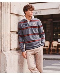 Superdry - & Co Double Emblem Stripe Rugby Top - Lyst