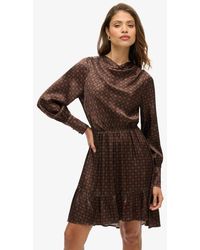 Superdry - & Co Mini Cowl Neck Jacquard Dress - Lyst