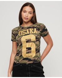 Superdry - Osaka 6 90s T-shirt Met Camouflageprint - Lyst