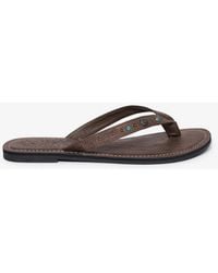 Superdry - Faux Leather Embossed Flip Flops - Lyst