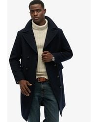 Superdry - The Merchant Store - Wollen Lange Jas - Lyst