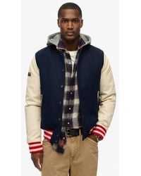 Superdry - & Co Hooded College Bomber Jacket - Lyst