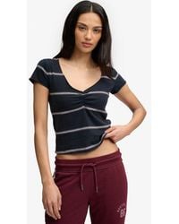 Superdry - & Co Athletic Essentials Gathered Pattern Top - Lyst